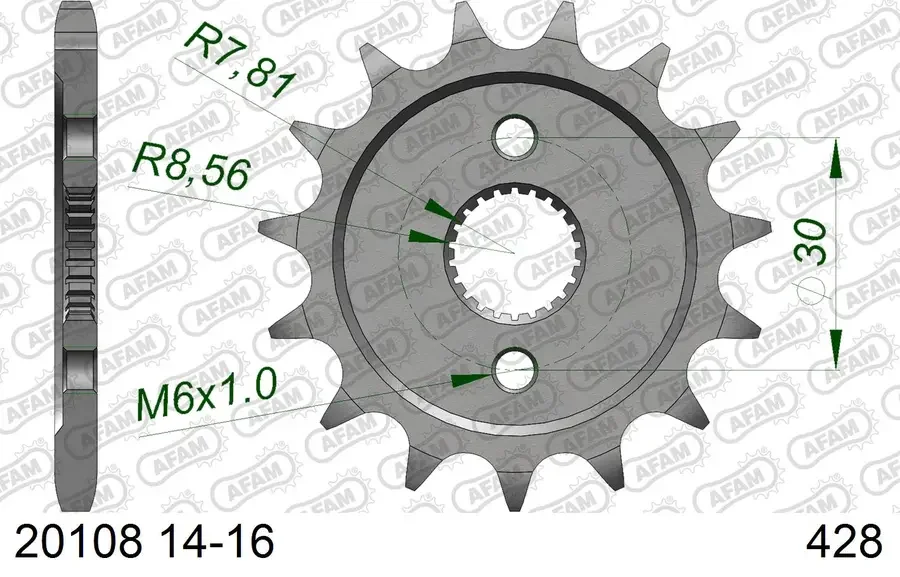 AFAM Framdrev #428 – Honda CR 85 – 15T v:9521436 AFAM Framdrev #428 – Honda CR 85 – 15T v:9521436