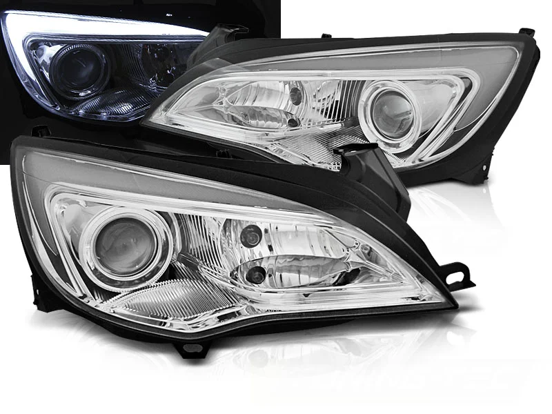 Frontlykter Opel Astra J 10-15 Tube Lights Krom | .no v:9217092