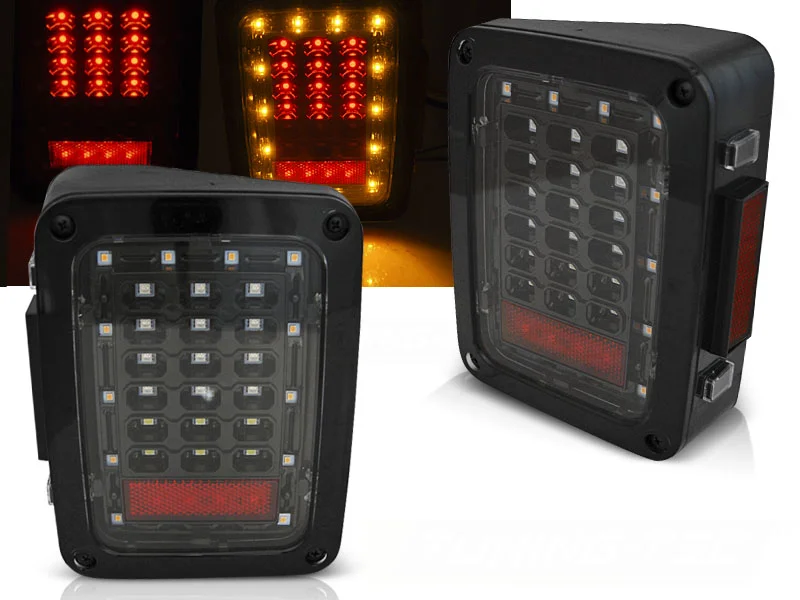 Baklykter Jeep Wrangler JK 07-18 LED Svart | .no v:7131735