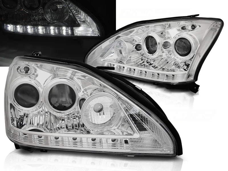 Frontlykter Lexus Rx 330/350 03-08 Tube Lights Krom v:133594