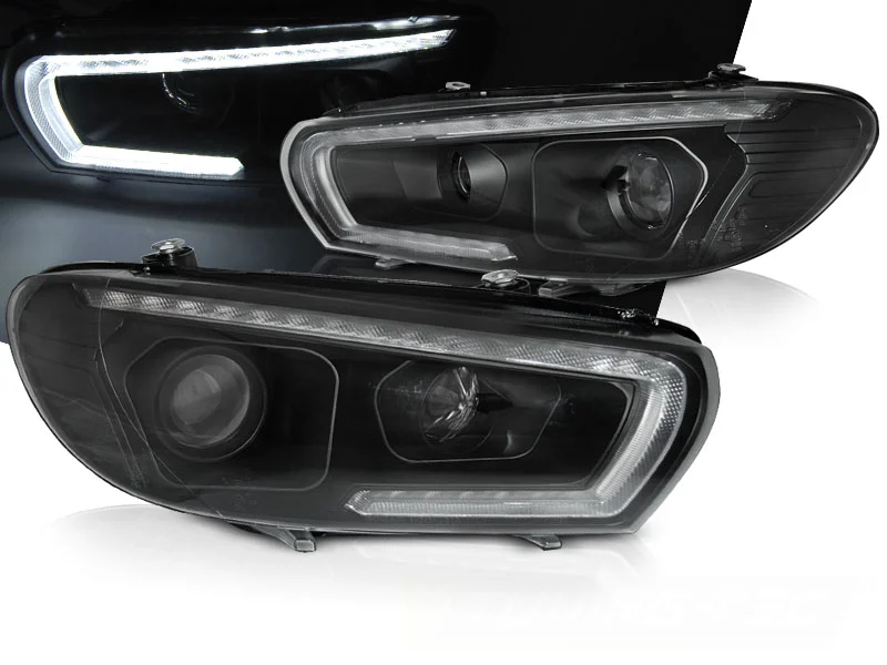 Frontlykter VW Scirocco 14-17 Tube SEQ LED Svart | .no v:5386977