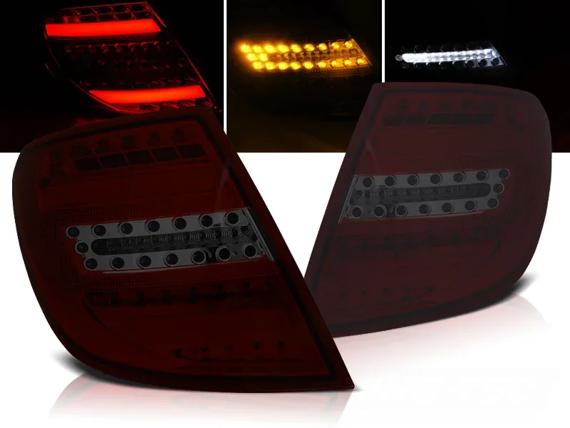 Baklykter Mercedes C-Class W204 Stasjonsvogn 07-10 LED Bar Rød/Rø v:7416585