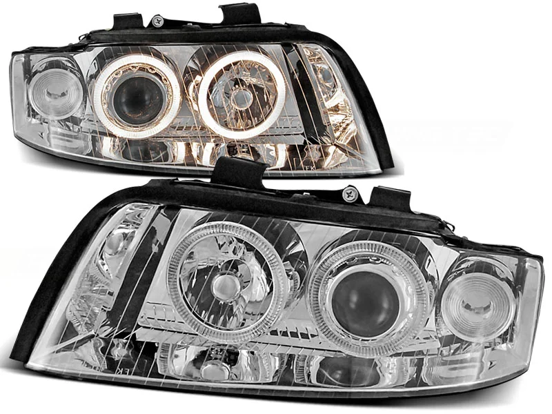 Frontlykter Angel Eyes Chrome Audi A4 10.00-10.04. Høy Kvalitet. .no v:4108367