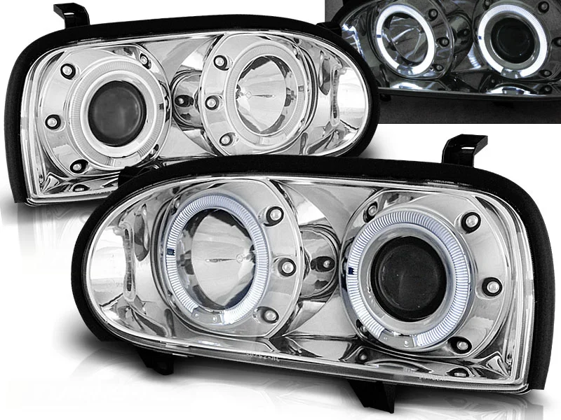 Frontlykter VW Golf 3 09.91-08.97 Angel Eyes Krom | .no v:4396885