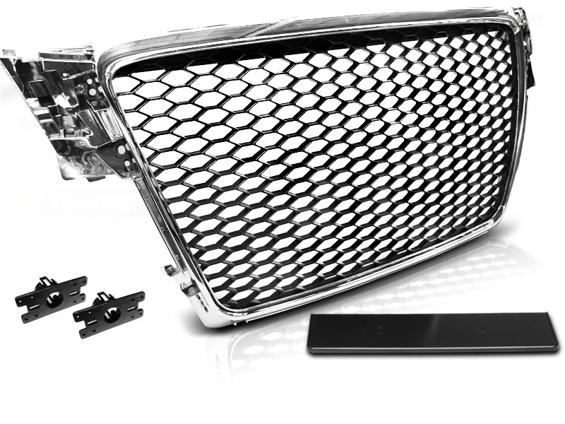 Grill Audi A4 B8 08-11 Sport Krom/Svart | .no v:1838396 Grill Audi A4 B8 08-11 Sport Krom/Svart | .no v:1838396