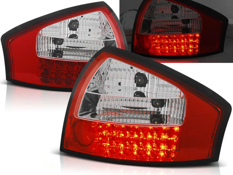 Baklykter Audi A6 05.97-05.04 Sedan LED Rød/Hvit | .no v:7399351