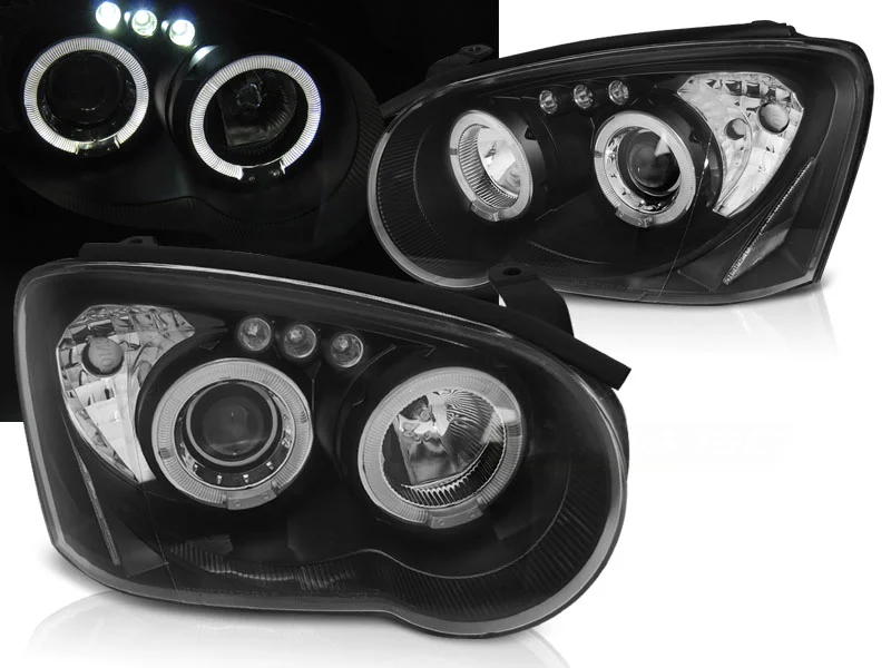 Frontlykter Subaru Impreza II Gd Gg 03-05 Angel Eyes Svart v:2260237